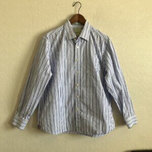 Tommy Bahama Button Down Mens XL Blue Stripe Long Sleeve Shirt Cotton Casual